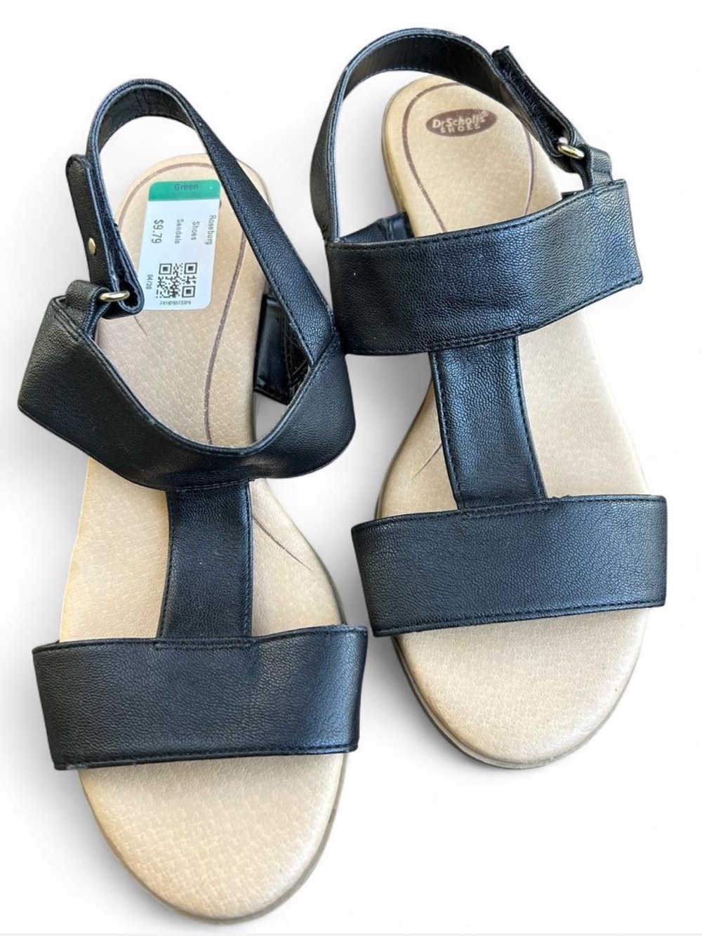 Dr. Scholl's Black T-Strap Slingback Sandals